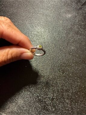 James Avery Sterling Silver Ring with Light Green Peridot Stone